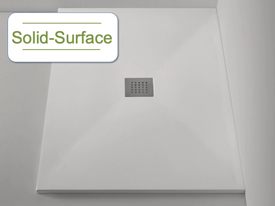 Receveur de douche, sur mesure : Largeur 100 à 200 cm x l. 70 à 100 cm. Bac à douche en résine Akrytan-solid® anti glissant, finition lisse mat blanc, Livraison offerte